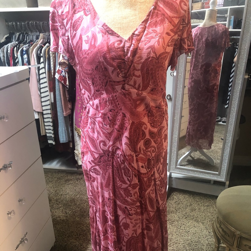 Paisley, light pink dress.
